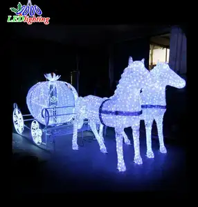 クリスマス照明装飾3D LED照明付き鹿カートイルカ魚馬車ドバイショッピングフェスティバルモチーフ照明