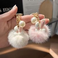 Vente chaude Mignon Furry Ball Bunny Voiture Porte-clés Pendentif Doux Coréen Inspiré En Peluche Jouet pour Poupée Sac Décoration