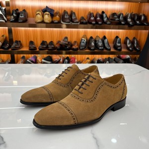 Fast Delivery High-mercerized Calf <strong>Suede</strong> Lace-up <strong>Brogue</strong> Oxford Leather Shoes Casual <strong>Suede</strong> Men's Leather Shoes - Product Image 2