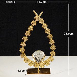 Creative Iron Flower Gold-Plated Art <b>Ornaments</b> Luxury Entrance TV Cabinet Decorations Office and Home Decor - Product Image 5