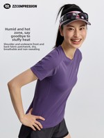 ZZCOMPRESSION T-shirt Dry Fit Femme Uni Essentiels de Sport Gym Coupe Slim Respirant Haute Qualité T-shirts pour Femmes