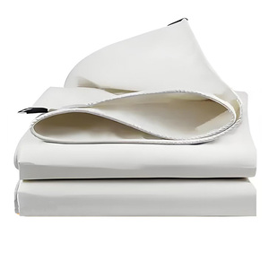 Custom 900GSM Waterproof White PVC Coated Tarpaulin UV Resistant Sheet <strong>Block</strong> Out Vinyl Tarp Products Outdoor Tent - Product Image 2