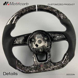 Volante Deportivo Personalizado de Fibra de Carbono Forjado con Detalles Plateados para Audi A3 A4 A5 B9 S4 S5 RS3 RS4 RS5 S3 Sportback 2016-2024 - Product Image 5