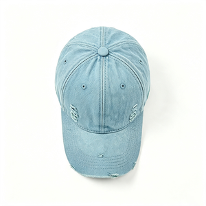 Casquette Dad Hat Unisexe en Coton Délavé Effet Vieilli à 6 Panneaux avec Broderie ACE, Visière Courbée et Effet Usé, Style Décontracté à Lettres Courtes - Product Image 4