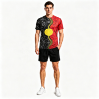 Kaos Lengan Pendek Pria Rajutan Khusus Poliester dengan Cetak Digital 3D Seluruh Bagian untuk Jersey Tim