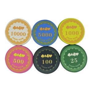 Jetons de poker en céramique de 43mm de haute qualité, 12g, pour salle de jeux, club, cœur de diamant, conception de bêche, fabrication de jetons de casino - Product Image 1