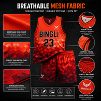 Tenues de Basketball Personnalisées Pro-Cut – Kits Imprimés par Transfert Thermique 100% Polyester Respirant à Motif Diamant pour Équipes Scolaires