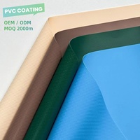 Tissu en bâche PVC tricoté, léger, imperméable, résistant aux UV, antistatique, imprimé uni, épaisseur personnalisée OEM pour l'extérieur