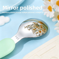 Ensemble de couverts portables en acier inoxydable pour enfants, sans BPA, lavable au lave-vaisselle, cuillère et fourchette pour bébé, boîte de rangement en plastique pour pique-nique