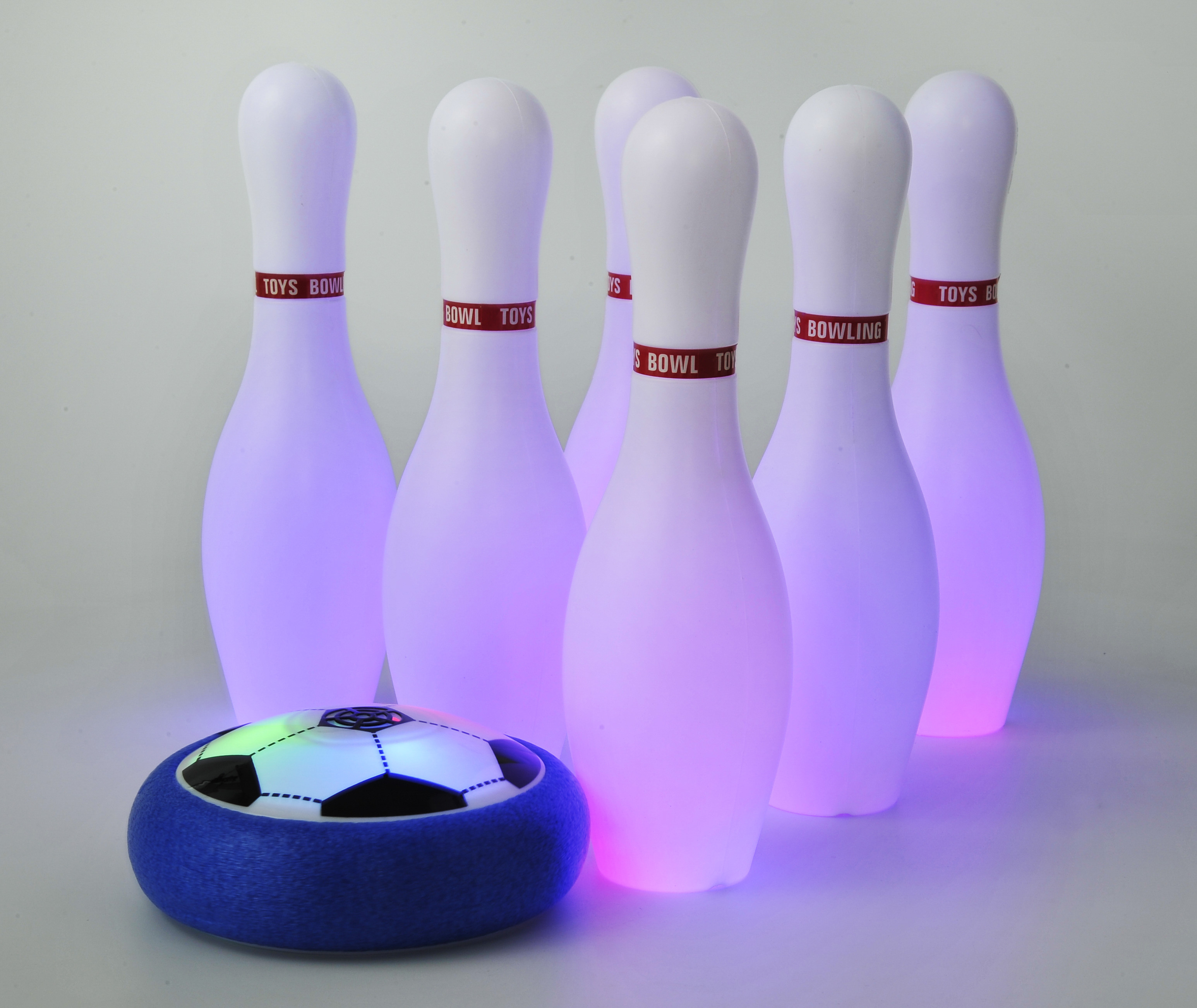 Juego de bolos de hockey de gran venta 2023 con luz LED, juguetes para interiores y exteriores para niños, juguetes deportivos