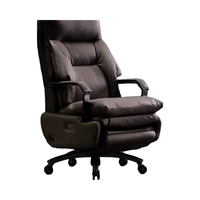 Chaise de direction réglable de style moderne pour bureau à domicile en cuir synthétique avec appui-tête en PP en acier et aluminium inclus
