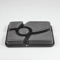 Boîte à repas en plastique jetable, boîte à bento à emporter, contenants alimentaires pour restaurant, boîte à bento avec 5 compartiments