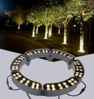 Projecteur LED extérieur étanche pour arbres, rond, en aluminium moulé sous pression, à fixation sur chaîne, pour l'éclairage des arbres