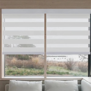 Intelligent Automatique Motorisé Électrique Tissu Rouleau Écran Fenêtre Zèbre Stores <span class=keywords><strong>Rideaux</strong></span> Occultants Salon Étanche À Distance - Product Image 1