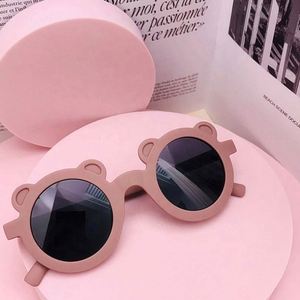Newest Lovely Hot Selling <b>Cute</b> Boys Girls Children Sunglasses <b>Bear</b> Shaped Frame Sunglasses UV400 Round Kid Sunglasses 2021 - Product Image 4