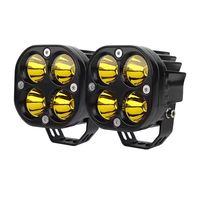 Barres lumineuses LED de travail 3 pouces 40W 12V 24V, faisceau combiné ambre et spot pour voitures, motos, 4x4 et tracteurs