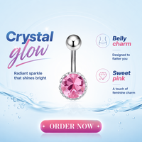 Anneau de nombril en acier inoxydable avec zircon rose en forme de papillon, bijoux de piercing pour le ventre en forme de cœur