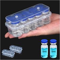 Boîtes en plastique transparent jetables de 3 ml à 20 ml (2 à 10 unités) pour le stockage de poudres lyophilisées et de vaccins, étuis pour peptides - Vente en gros