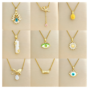 Collar de Acero Inoxidable Chapado en Oro de 18k Resistente al Agua, con Colgante de <span class=keywords><strong>Cruz</strong></span>, Corazón, Mariposa y Letra con Circonitas, para Mujer, Venta Caliente - Product Image 5