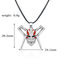 26 styles de colliers de mode anime en gros, bijoux en alliage de dessin animé, collier pendentif masque Kurosaki Ichigo pour hommes, collier de voiture Kering