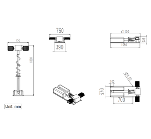 TY-CFW DC 12V IP65 menara lampu LED dipasang di atap mobil 1.8M tiang teleskopik 40000LM lampu penyelamatan darurat Output tinggi untuk api - Product Image 6