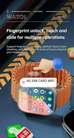 Montre connectée 5G 4G avec 2 batteries, caméra rotative, écran AMOLED, assistant vocal IA, téléchargement d'applications, Wi-Fi, GPS et carte SIM