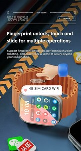 นาฬิกาสมาร์ทวอทช์ 2 แบตเตอรี่ รองรับ 5G 4G กล้องหมุนได้ หน้าจอ AMOLED ผู้ช่วยเสียง AI ดาวน์โหลดแอป รองรับ WIFI GPS พร้อมซิมการ์ด - Product Image 3