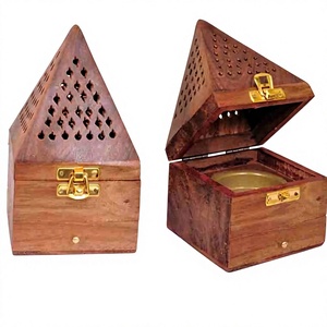 Brûleur de Bakhoor en Bois de Santal Personnalisé, Design Intricate en Cuivre Gravé au Laser, Anti-Odeur, Utilisation Toutes Saisons, Encens Indien Économique FAIZA - Product Image 1