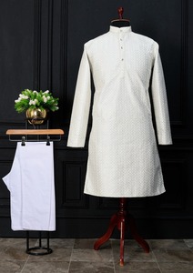 Ropa informal para fiesta de boda, tela Mono Banglory, Kurta tradicional y pesada para hombre con pijama, proveedor de la mejor calidad al por mayor - Product Image 6