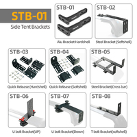 Soportes Universales de Acero STB-07 Tipo U para Tiendas de Campaña Laterales, Soportes de Techo para Tiendas de Campaña, Componentes para Portaequipajes de Coche
