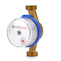 Compteur d'eau domestique en laiton à jet unique de type sec DN15 1/2 pouce, personnalisable OEM/ODM, conforme ISO 4064 Classe B