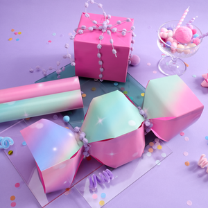 Girls Iridescent Gradient Wrapping <b>Paper</b> Sparkle Star Pattern For Little Girl Birthday Present Wrapping Wholesale - Product Image 3