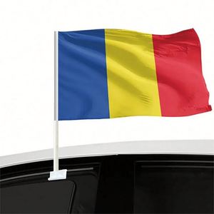 Hot Sales Promotional Romania Romanian <b>Hook</b> Onto <b>Car</b> Window Clip Flag 12x18inches Polyester for Auto Decoration - Product Image 2