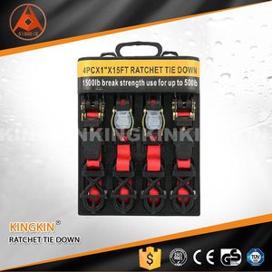 1 "4 chiếc xe máy Ratchet Tie xuống Dây đeo thiết lập với cao su tráng <span class=keywords><strong>S</strong></span> Hooks - Product Image 3