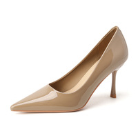 Vente en gros d'usine - Chaussures à talons hauts pointus avec nouvelle semelle en cuir véritable, talon carré, chaussures pour femmes