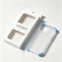 Vente en gros d'étuis de téléphone futuristes minimalistes de style technique mat de qualité supérieure, boîte d'emballage en papier avec fenêtre en PVC