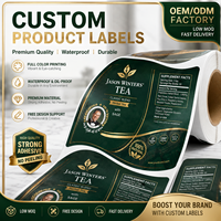 Étiquettes en vinyle holographique doré imperméables, imprimées UV, autocollants d'emballage en rouleau pour cosmétiques, parfums, shampoings, lotions