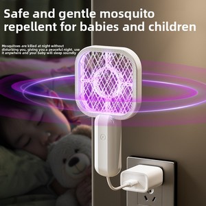 2026 New Electric Mosquito Swatter 2-in-1 Foldable Fly Swatter USB Rechargeable <b>Bug</b> <b>Zapper</b> with Purple Light Mosquito Trap - Product Image 2