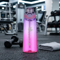 Bouteille d'eau anti-fuite sans BPA en Tritan+PP avec couvercle à ouverture rapide pour adultes, camping, activités sportives en plein air, isolation thermique directe