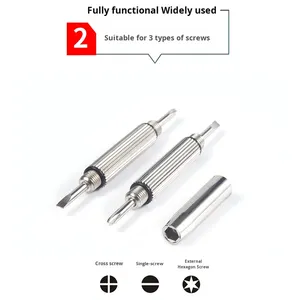 高品質修理ツール 3 in 1 ミニステンレス製ドライバーキーホルダー 眼鏡修理キット 光学眼鏡フレーム用 - Product Image 4