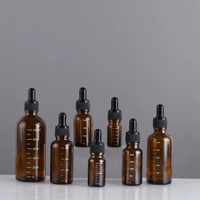 Bouteilles compte-gouttes en verre graduées marron avec LOGO personnalisé, bouteilles anti-lumière pour séparer les huiles, bouteilles vides