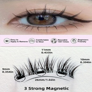 Ensemble de faux cils magnétiques sans colle, réutilisables, application facile et rapide, aspect naturel, tout en un dans une boîte - Product Image 2