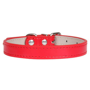 Einfarbiges, weiches, modernes Hundehalsband aus PU im schlichten Stil, verstellbare Halsgröße, für kleine Haustiere, Katzen, mit Schnalle. - Product Image 2