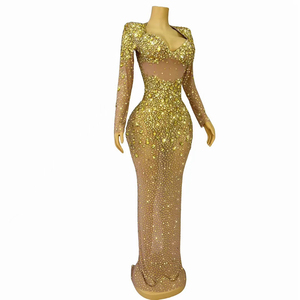 Novance Y3705-E Abito Lungo <span class=keywords><strong>da</strong></span> Cerimonia <span class=keywords><strong>da</strong></span> Donna Elegante Abito <span class=keywords><strong>da</strong></span> <span class=keywords><strong>Sera</strong></span> Dorato per Matrimonio <span class=keywords><strong>Taglie</strong></span> Forti - Product Image 6