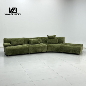Sofá Seccional Moderno de Tela <span class=keywords><strong>Verde</strong></span> Musgo de Alta Gama VL, Conjunto de Sofás Seccionales Redondeados para Sala de Estar - Product Image 2