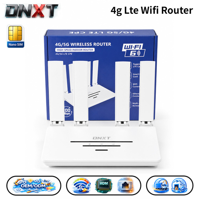DNXT 4g Lte Wifi Router LTE Cat4 2.4GHz Wifi 6 Router Foldable Antenna 4g Modem 300Mbps WPS 4g Lte Usb Modem Home Use