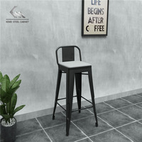 Tabouret de Bar rétro, chaises métalliques empilables, chaise haute de Restaurant, hauteur de comptoir, tabouret de Bar gris