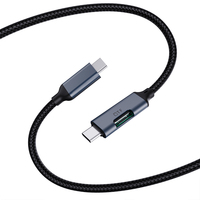 Câble USB-C vers USB-C 3A à charge rapide PD 10 Gbps avec blindage en nylon tressé pour transfert de données sur carte TF