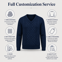 Pull-over en maille fin pour homme, col en V, motif uni personnalisé, collection hiver OEM, vente en gros