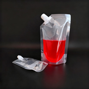 Grosir kemasan transparan minuman Plastique minuman jus buah cair minuman susu jeli sampo kantung cerat mulut miring dengan topi - Product Image 4